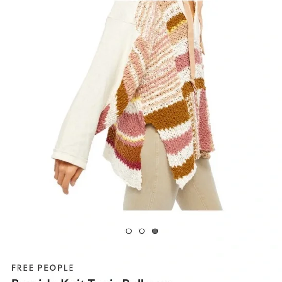 Free People Bayside Knit Tunic Pullover in the Romance Combo​​​ size large - Picture 4 of 15
